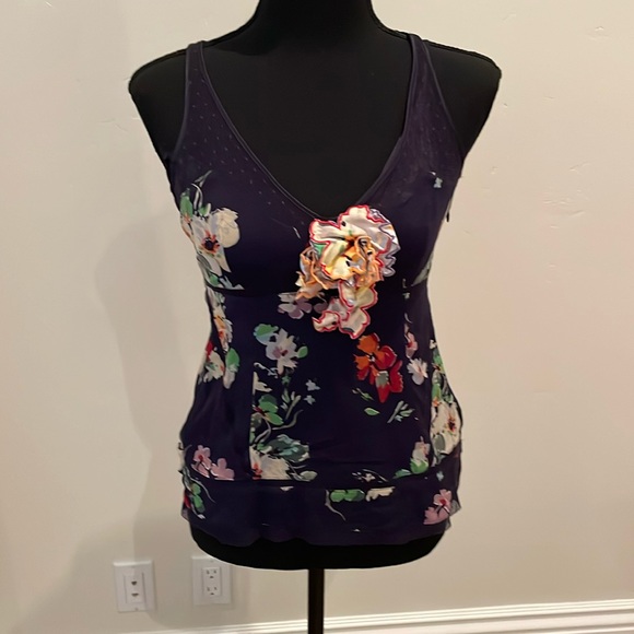 Navy Blue Silk Karen Millen Top - Picture 1 of 2